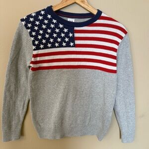 GAP Kids XL USA Flag Sweater 12-13 Years Gray Cotton American Patriotic